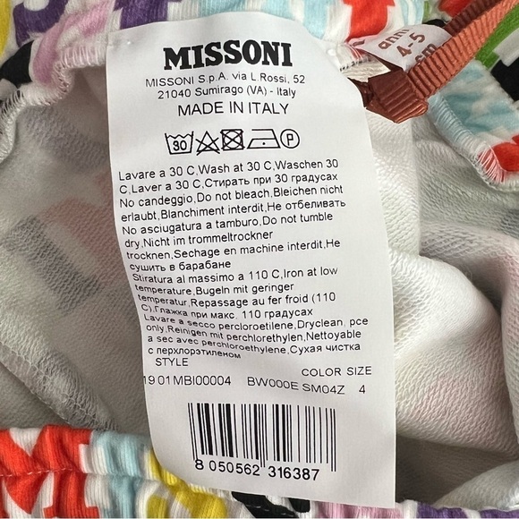 Missoni Kids Girls Rainbow Logo Joggers size 4 - Picture 5 of 5